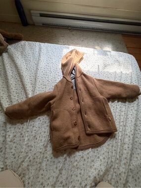 Kids Hooded Puffer-Style Jacket in Camel Brown (final price drop)